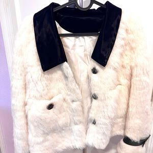 Korean flurry beige women jacket